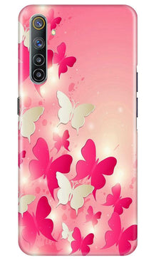 White Pick Butterflies Mobile Back Case for Realme 6 (Design - 28)