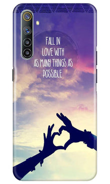 Fall in love Mobile Back Case for Realme 6 (Design - 50)