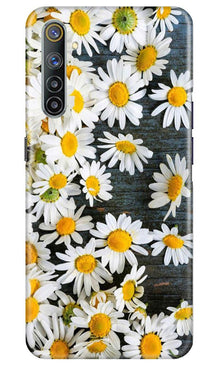 White flowers2 Mobile Back Case for Realme 6 (Design - 62)