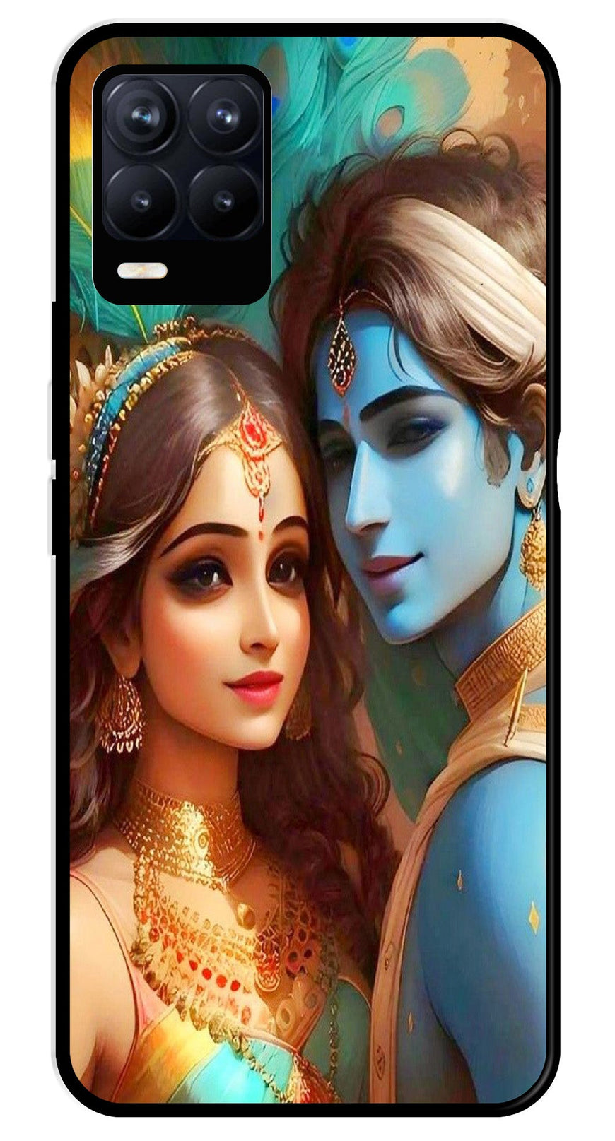 Lord Radha Krishna Metal Mobile Case for Realme 8 Pro  (Design No -01)