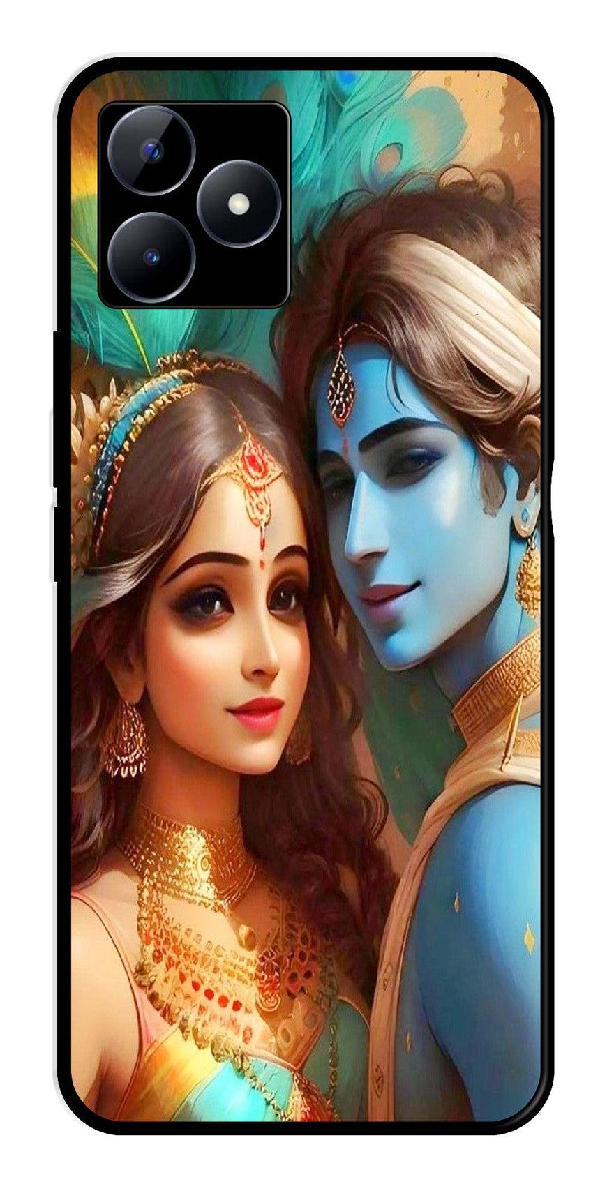 Lord Radha Krishna Metal Mobile Case for Realme N53   (Design No -01)