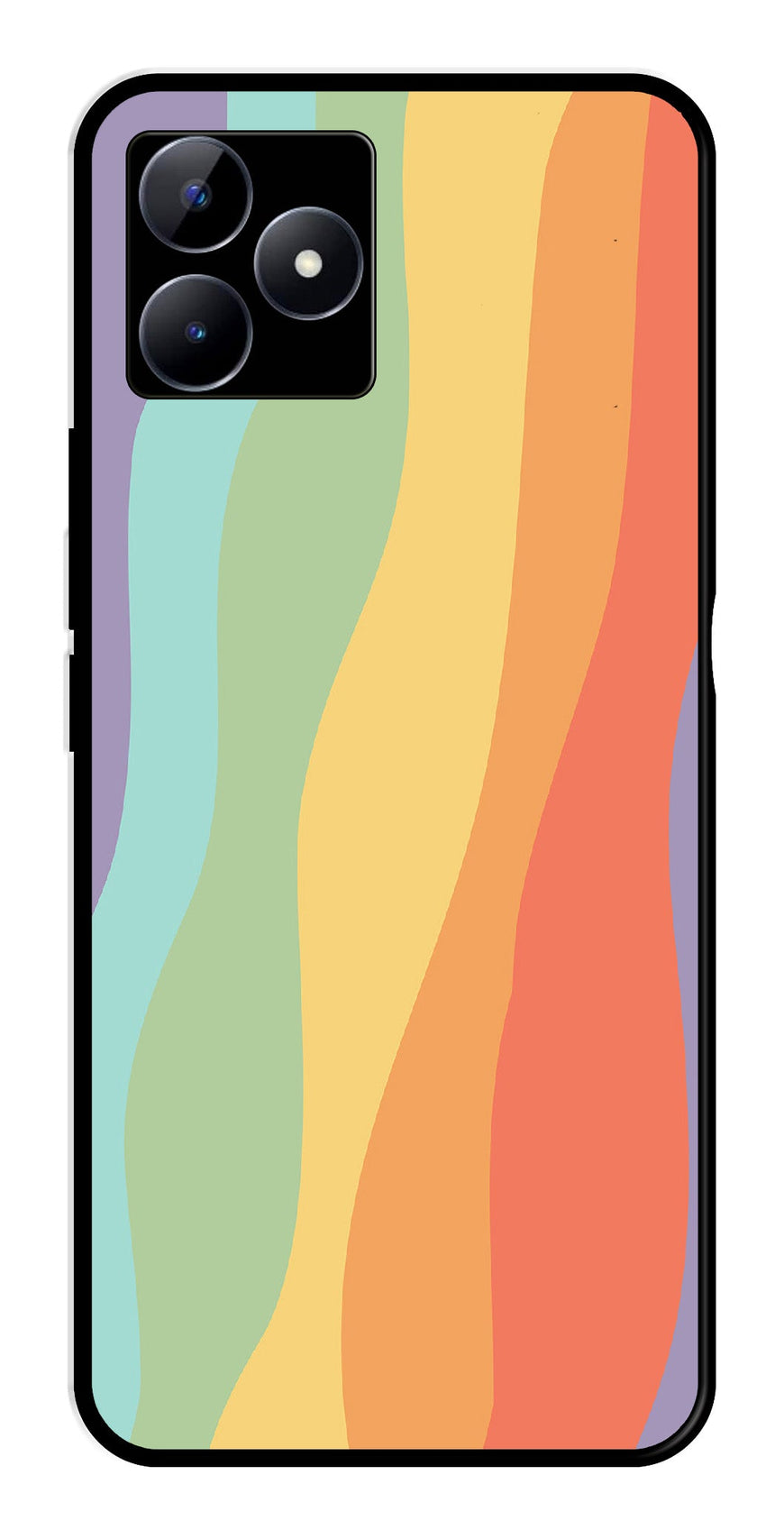 Muted Rainbow Metal Mobile Case for Realme N53   (Design No -02)