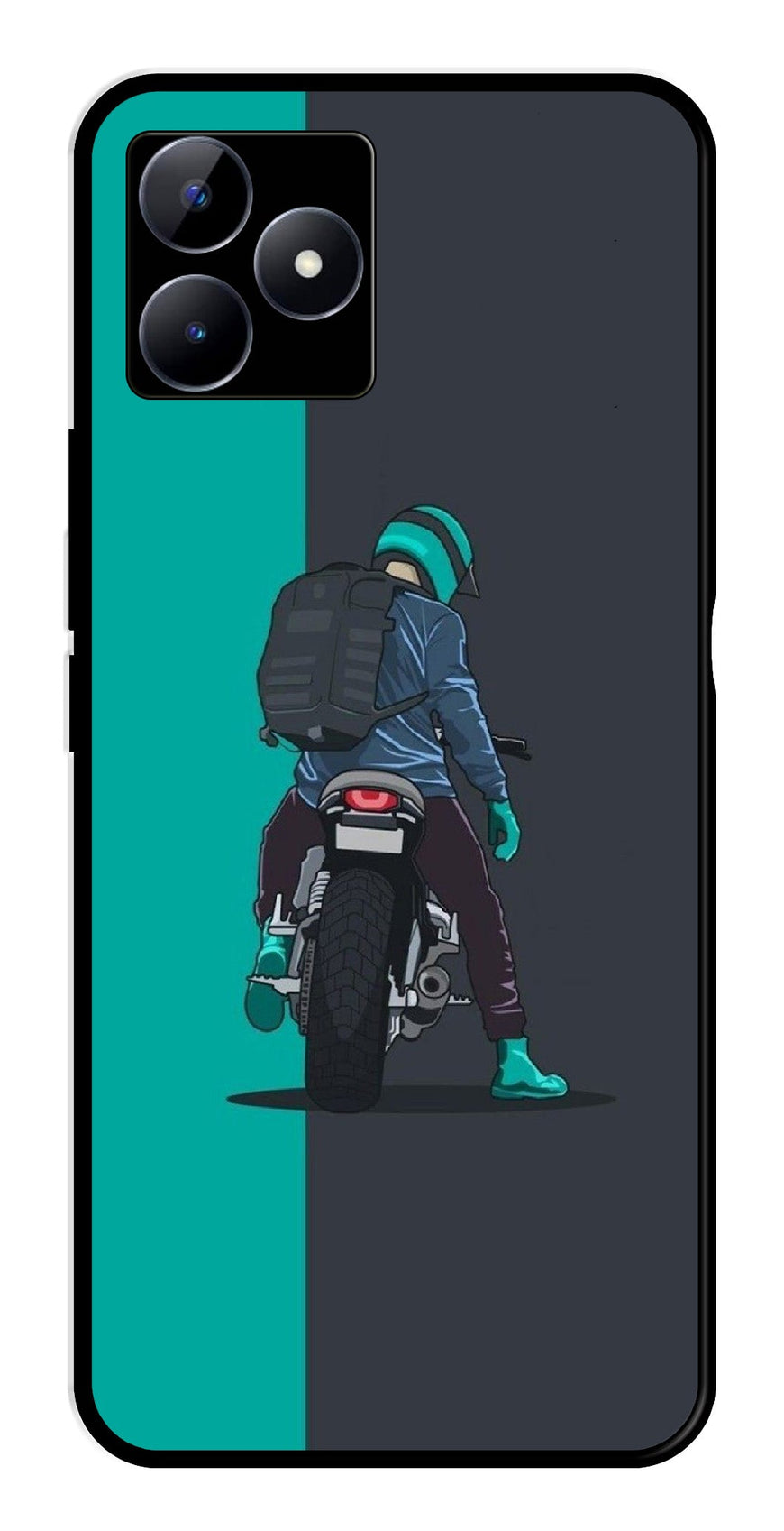 Bike Lover Metal Mobile Case for Realme N53   (Design No -05)