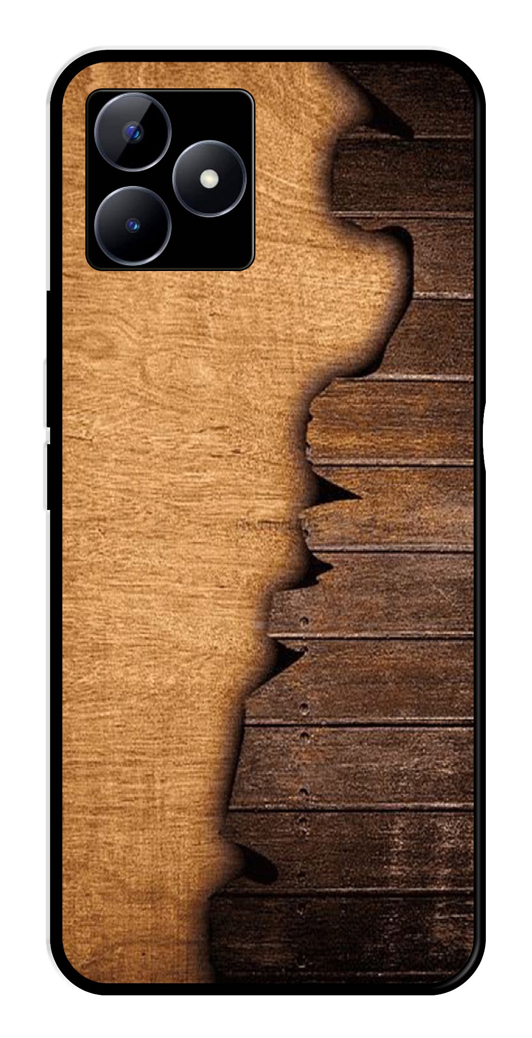 Wooden Design Metal Mobile Case for Realme N53   (Design No -13)