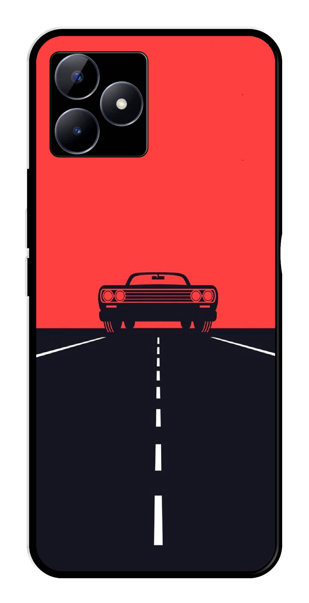 Car Lover Metal Mobile Case for Realme N53   (Design No -21)