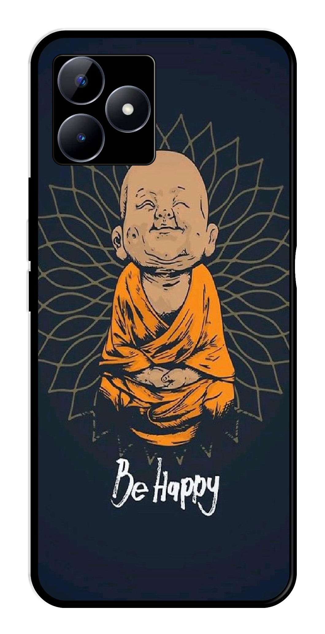 Be Happy Metal Mobile Case for Realme N53   (Design No -27)