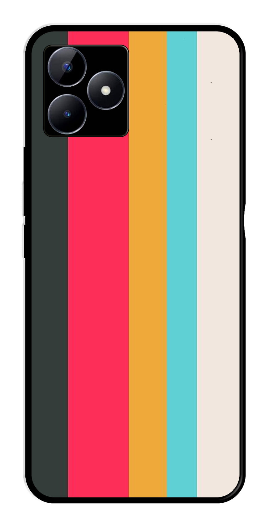 Muted Rainbow Metal Mobile Case for Realme N53   (Design No -31)