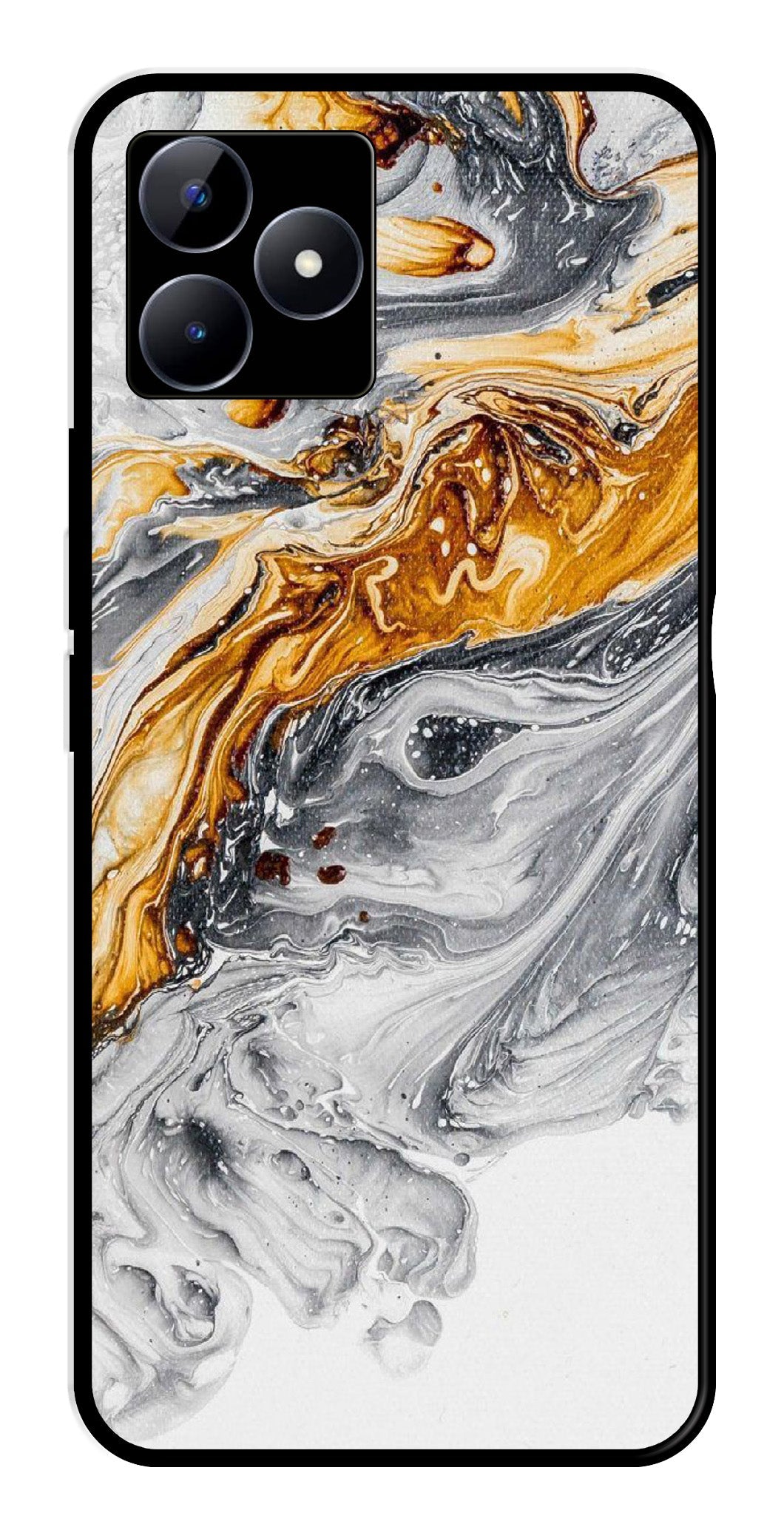 Marble Pattern Metal Mobile Case for Realme N53   (Design No -36)