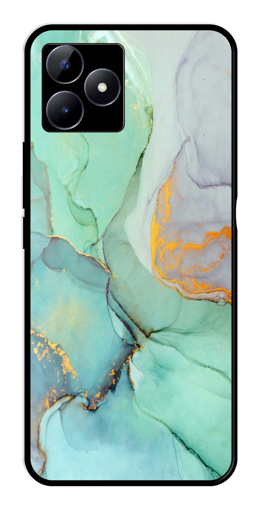 Marble Design Metal Mobile Case for Realme N53   (Design No -46)