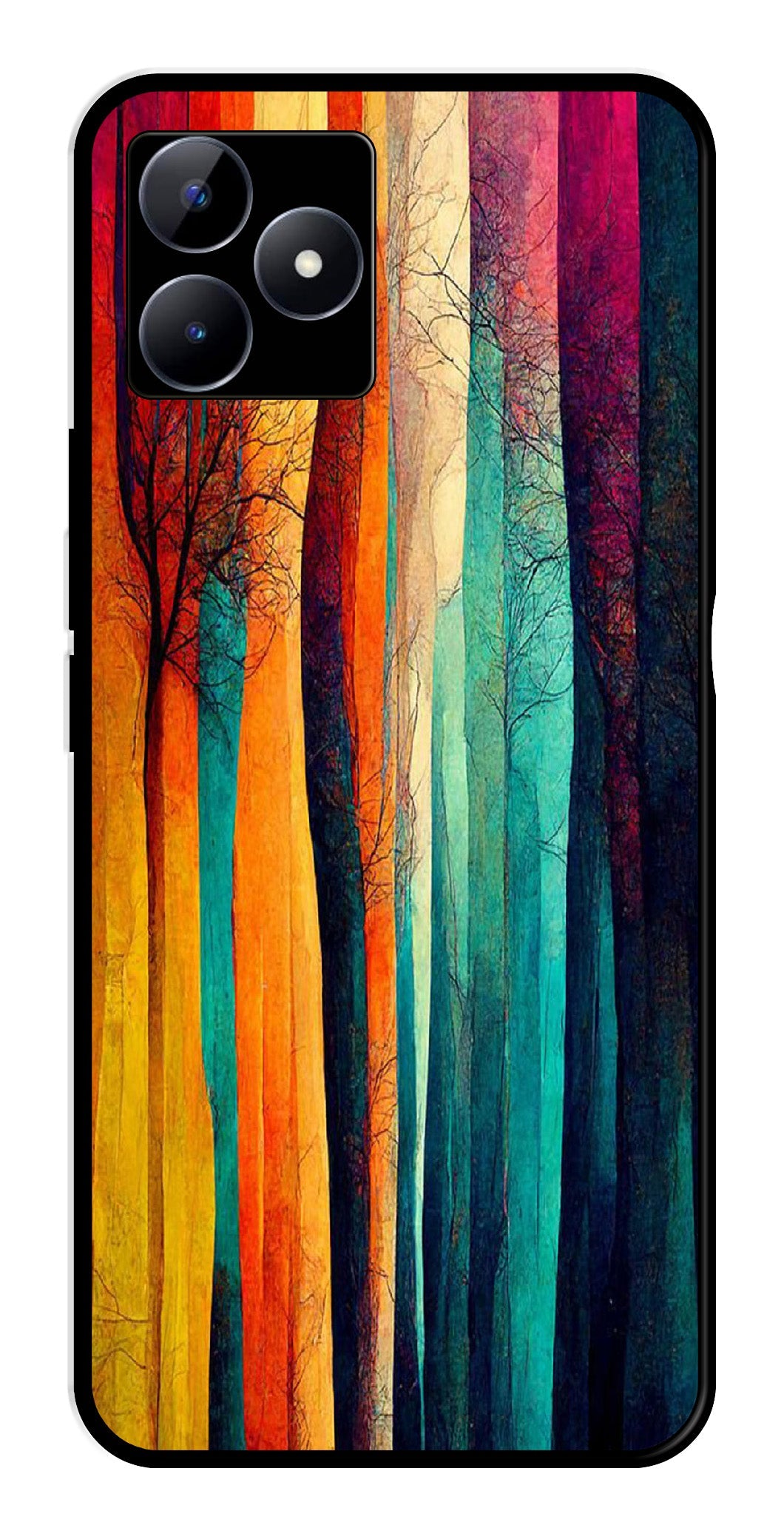 Modern Art Colorful Metal Mobile Case for Realme N53   (Design No -47)