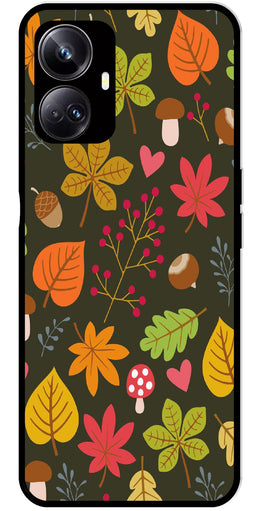 Leaves Design Metal Mobile Case for Realme 10 Pro 5G  (Design No -51)