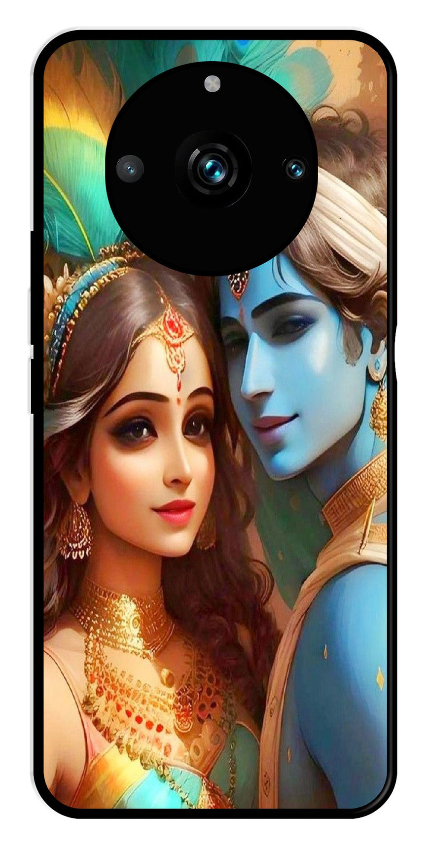 Lord Radha Krishna Metal Mobile Case for Realme 11 Pro Plus 5G   (Design No -01)