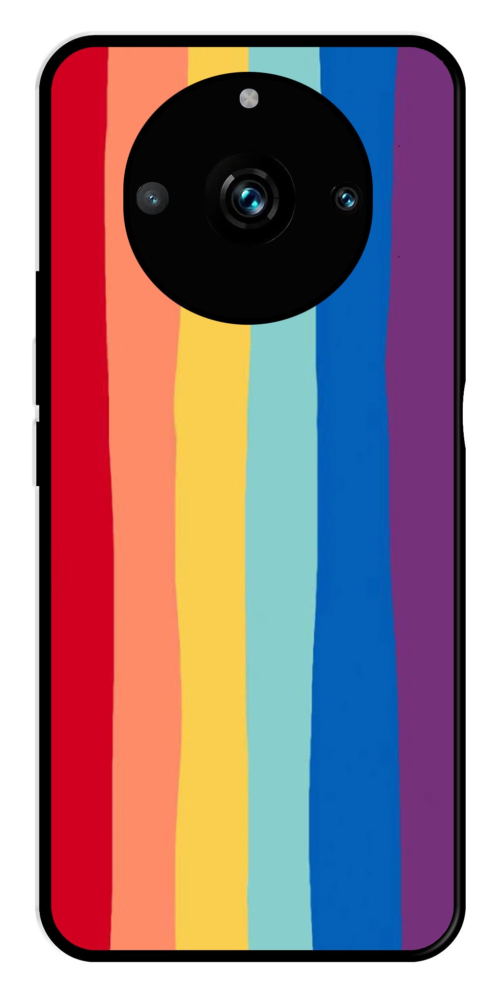 Rainbow MultiColor Metal Mobile Case for Realme 11 Pro Plus 5G   (Design No -03)