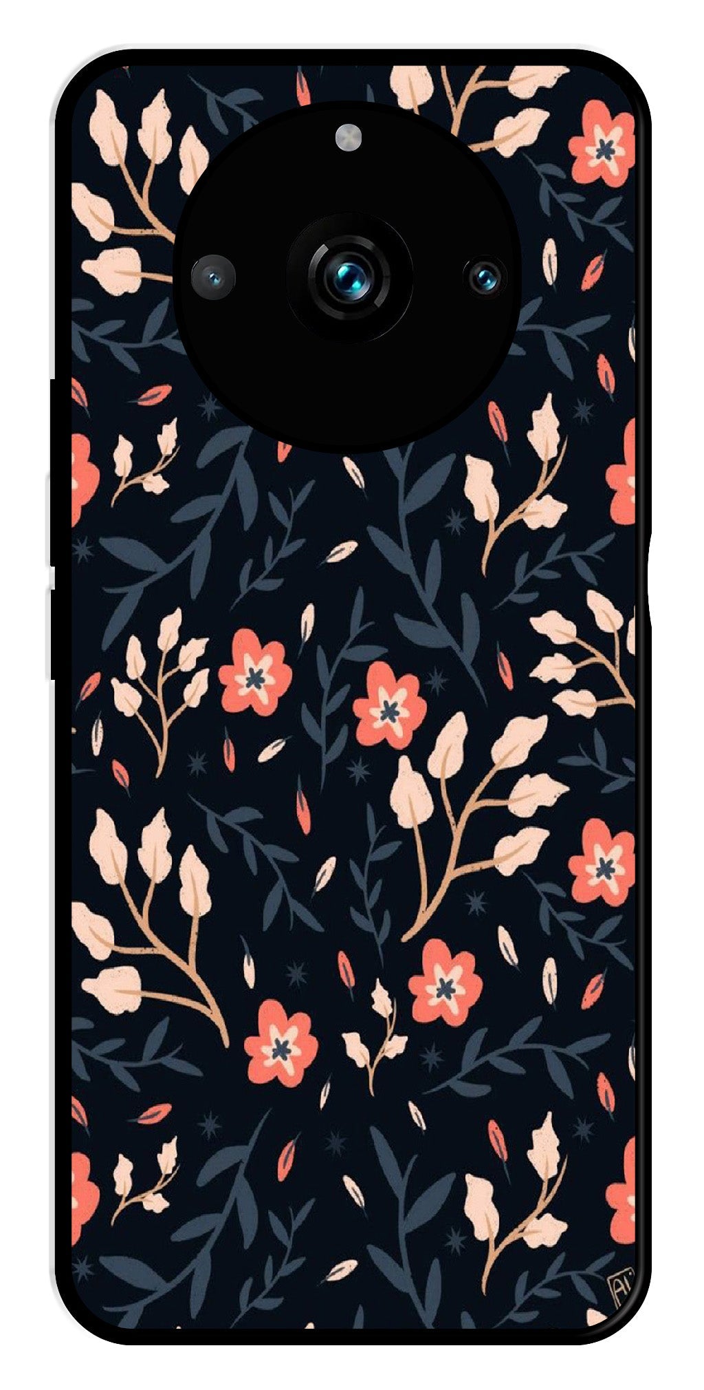 Floral Pattern Metal Mobile Case for Realme 11 Pro Plus 5G   (Design No -10)