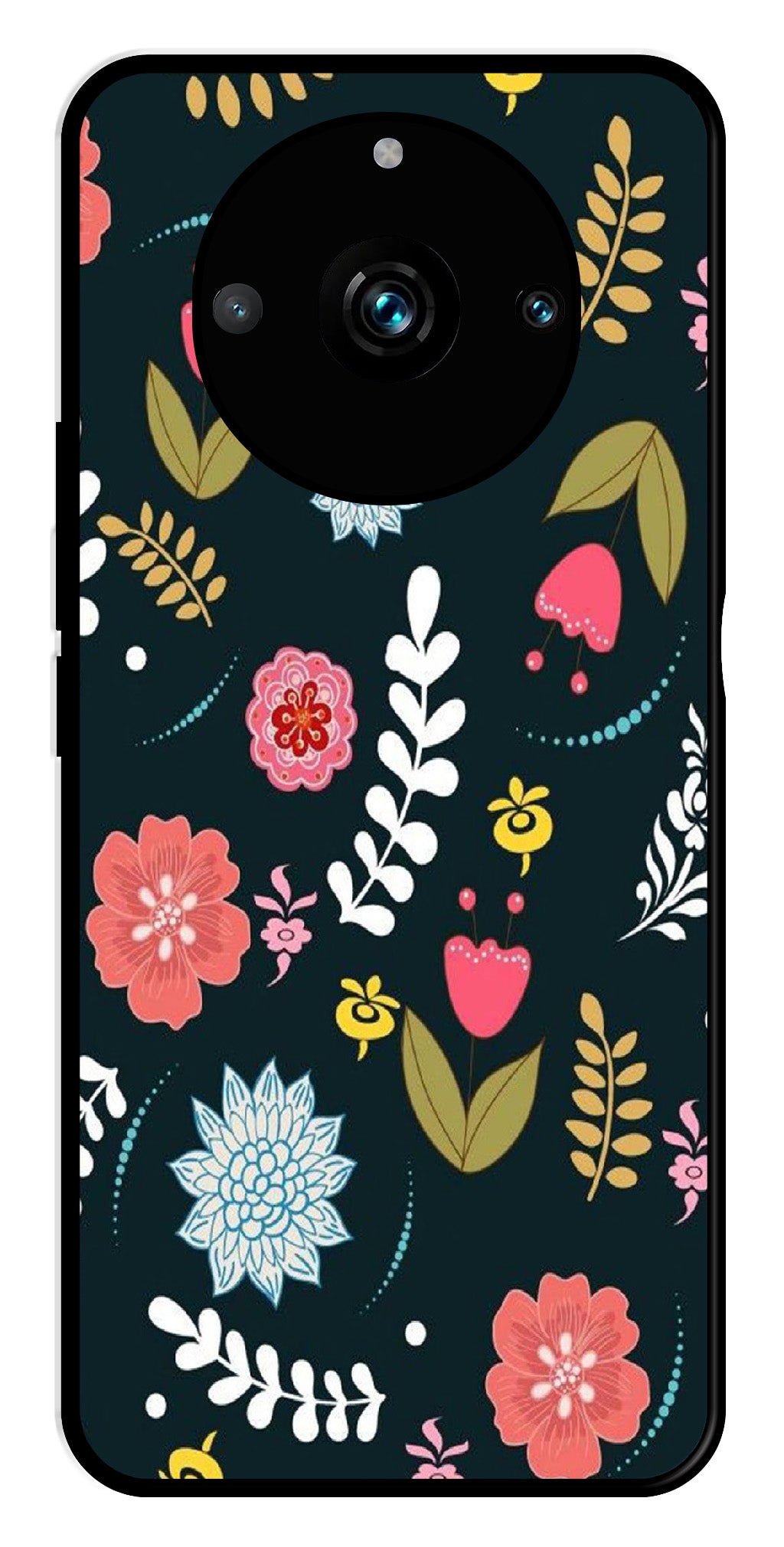 Floral Pattern2 Metal Mobile Case for Realme 11 Pro Plus 5G   (Design No -12)