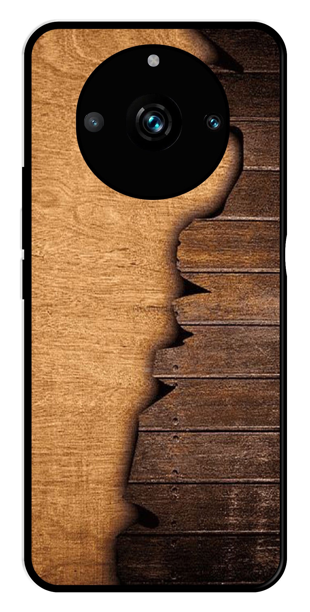 Wooden Design Metal Mobile Case for Realme 11 Pro Plus 5G   (Design No -13)