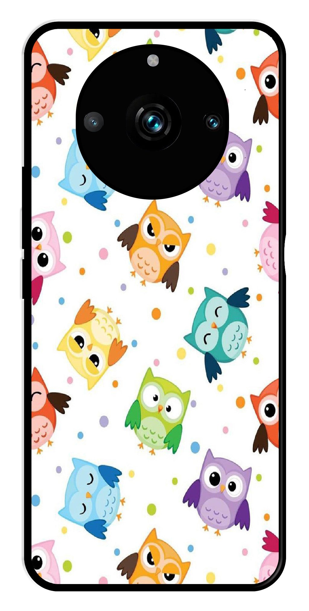 Owls Pattern Metal Mobile Case for Realme 11 Pro Plus 5G   (Design No -20)