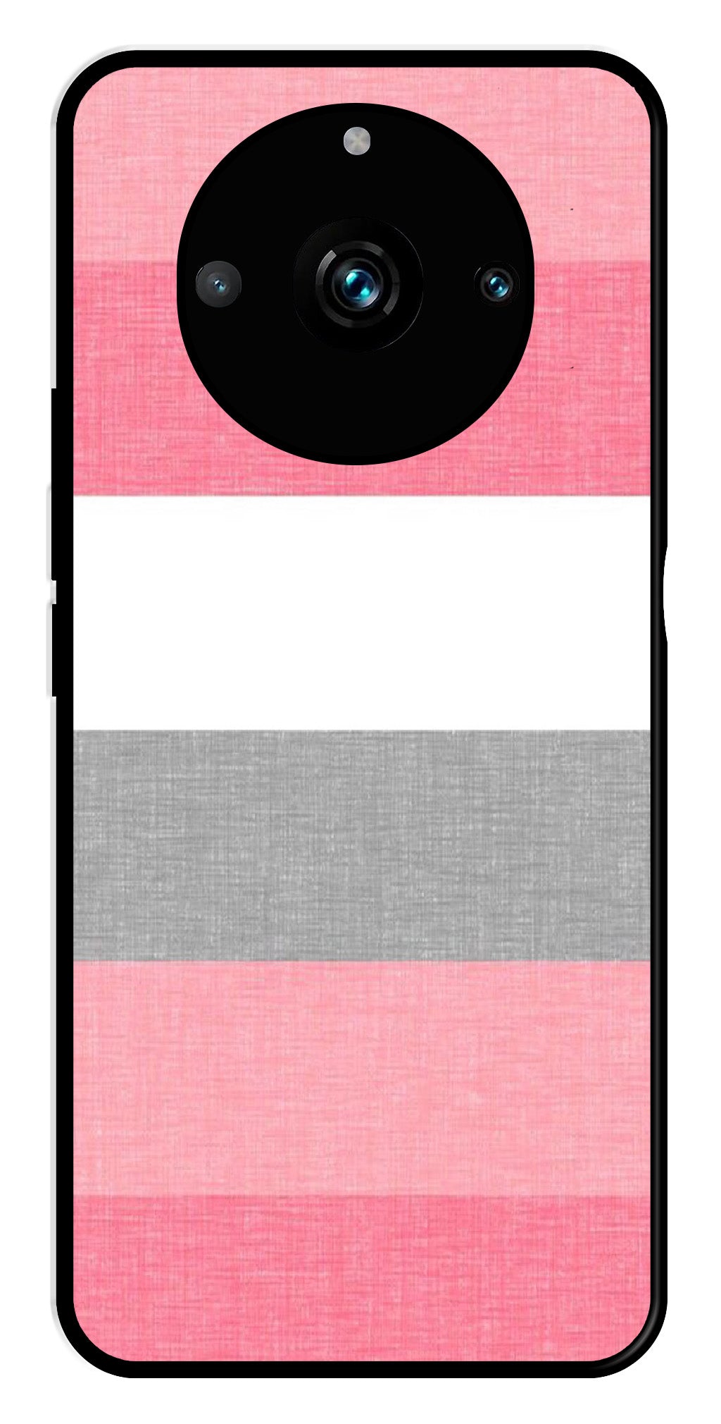 Pink Pattern Metal Mobile Case for Realme 11 Pro Plus 5G   (Design No -23)