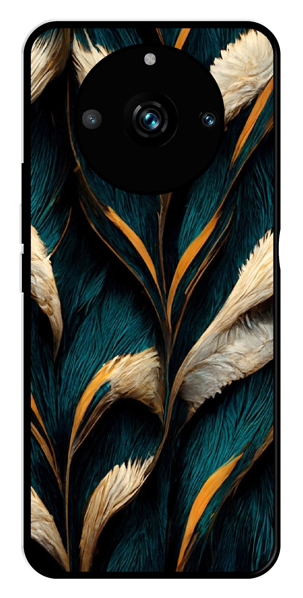 Feathers Metal Mobile Case for Realme 11 Pro Plus 5G   (Design No -30)