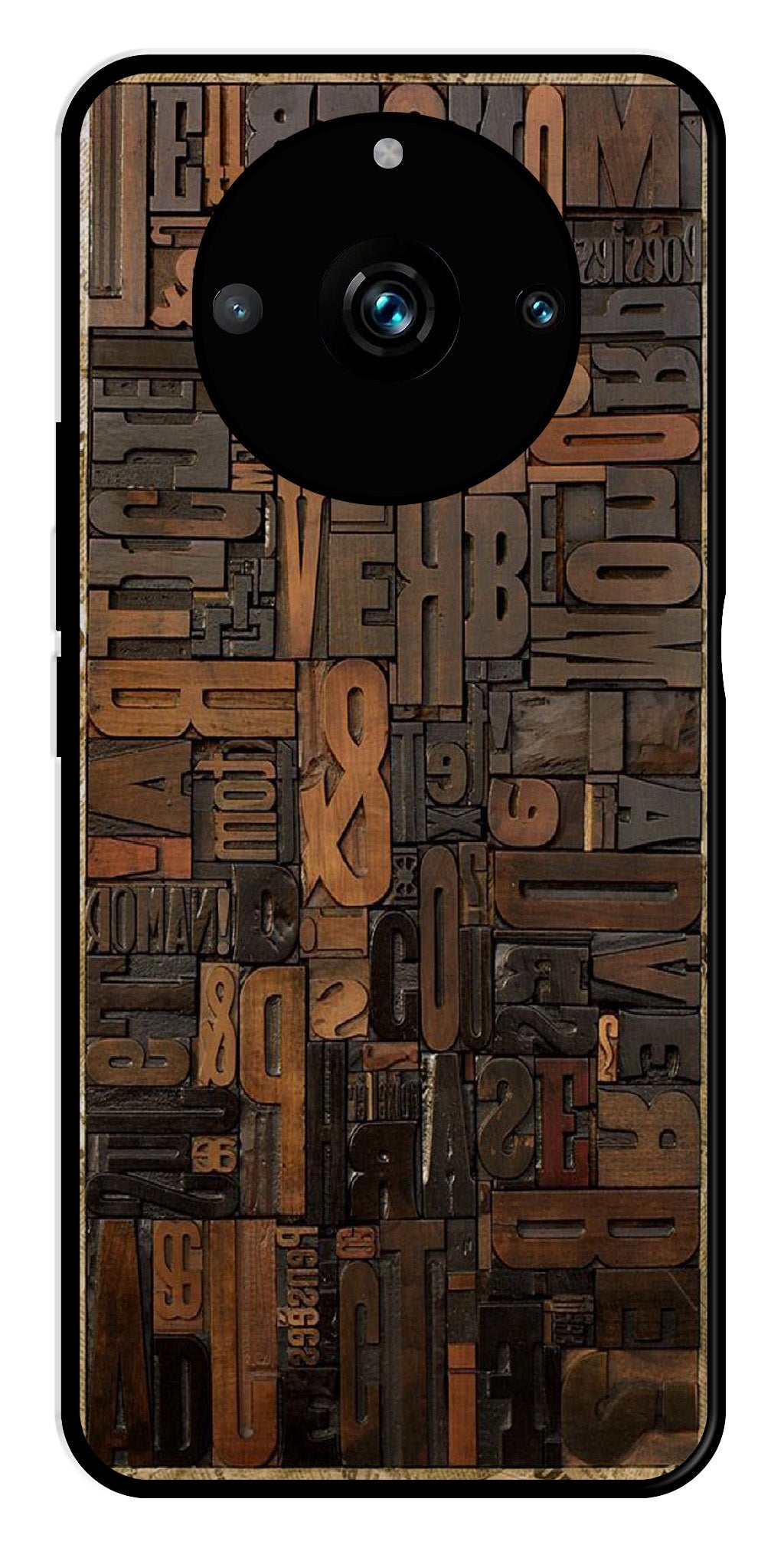 Alphabets Metal Mobile Case for Realme 11 Pro Plus 5G   (Design No -32)