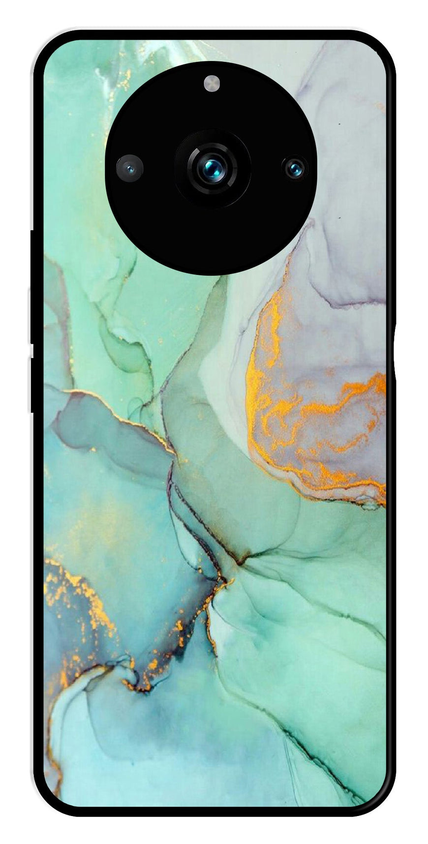 Marble Design Metal Mobile Case for Realme 11 Pro Plus 5G   (Design No -46)