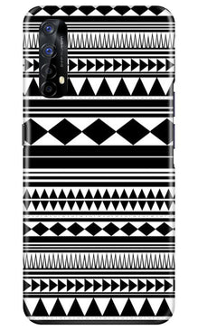 Black white Pattern Mobile Back Case for Realme 7 (Design - 5)