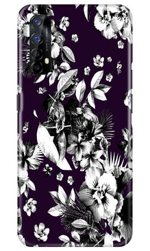 white flowers Mobile Back Case for Realme 7 (Design - 7)