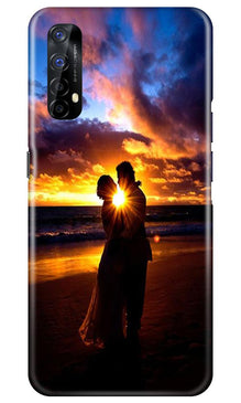 Couple Sea shore Mobile Back Case for Realme 7 (Design - 13)