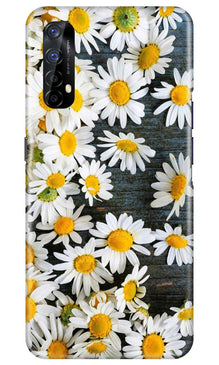 White flowers2 Mobile Back Case for Realme 7 (Design - 62)