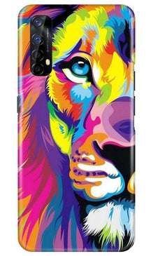 Colorful Lion Mobile Back Case for Realme 7  (Design - 110)