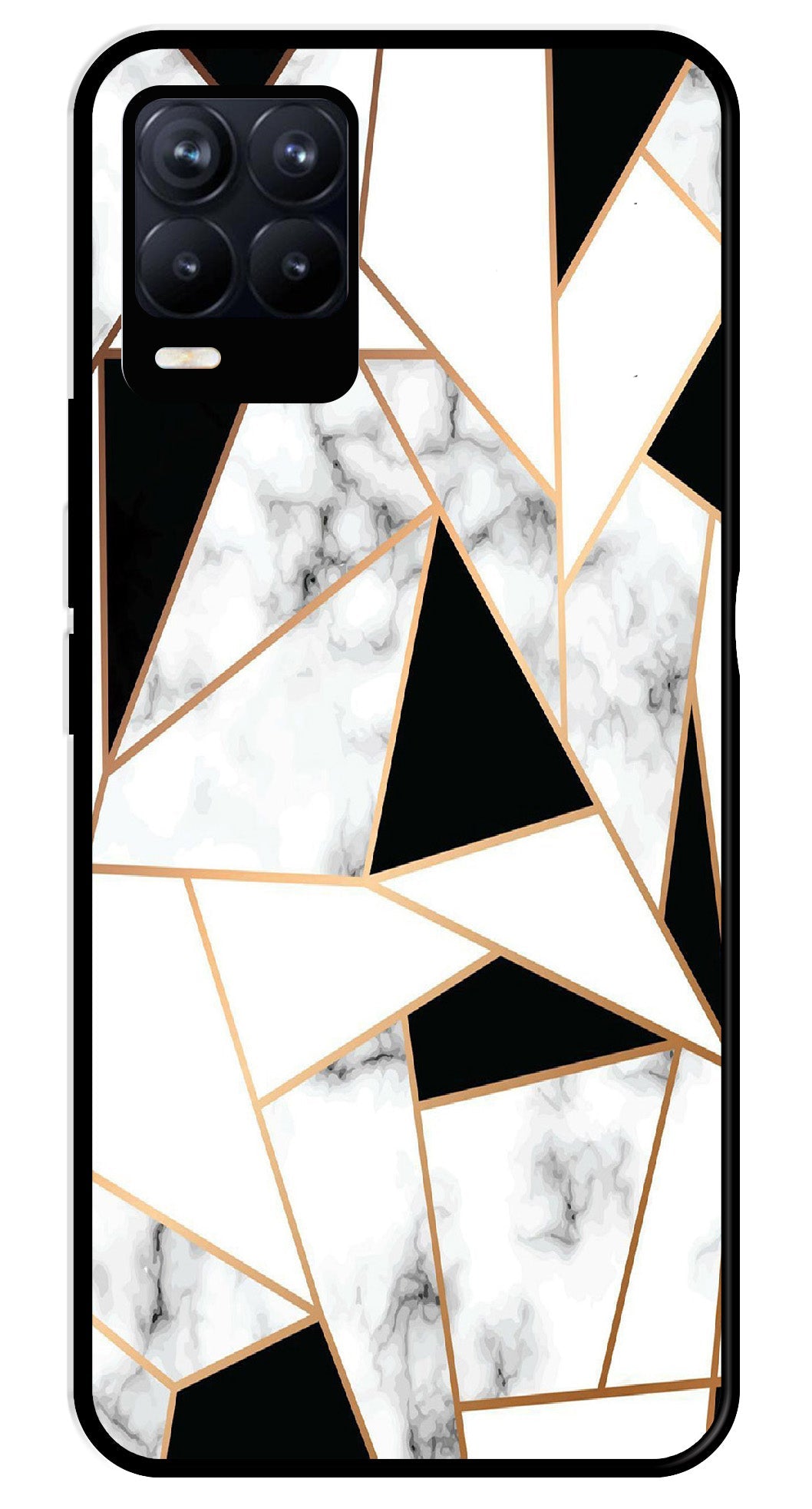 Marble Design2 Metal Mobile Case for Realme 8 4G  (Design No -08)