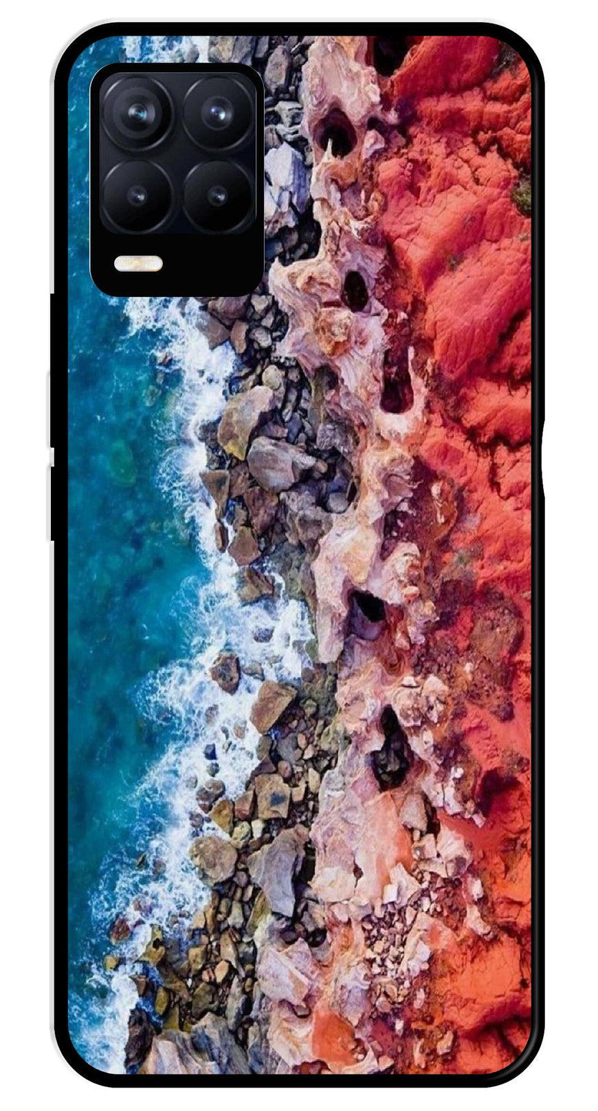 Sea Shore Metal Mobile Case for Realme 8 4G  (Design No -18)