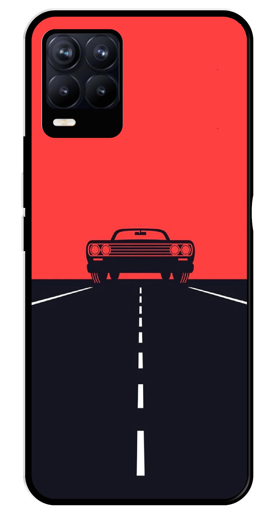 Car Lover Metal Mobile Case for Realme 8 4G  (Design No -21)