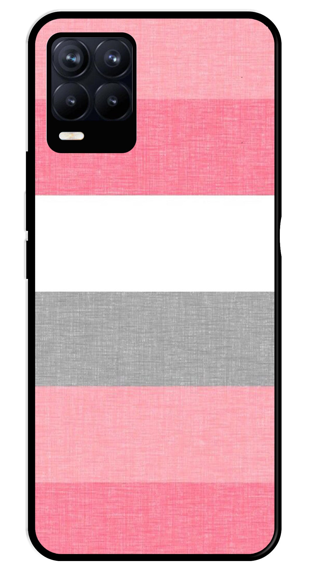 Pink Pattern Metal Mobile Case for Realme 8 4G  (Design No -23)