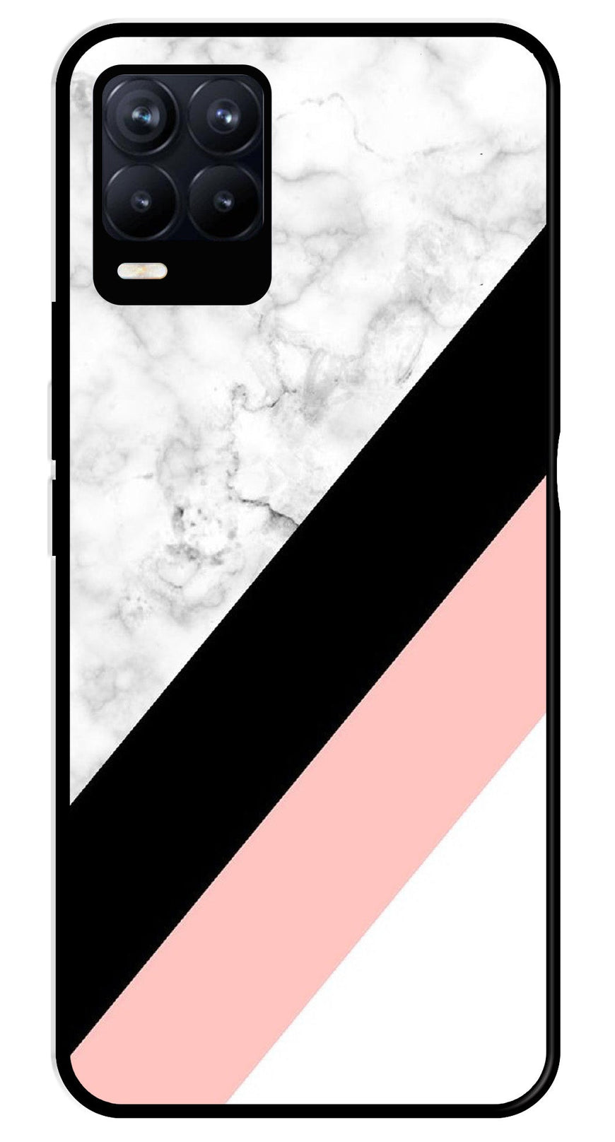 Marble Design Metal Mobile Case for Realme 8 4G  (Design No -24)