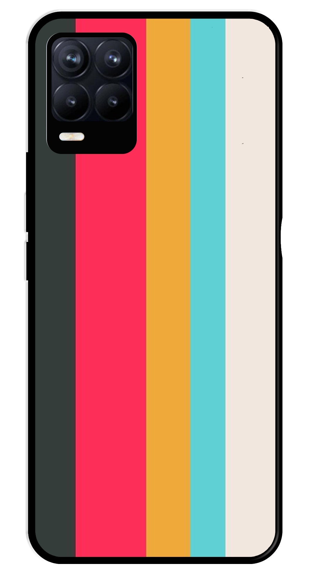 Muted Rainbow Metal Mobile Case for Realme 8 4G  (Design No -31)