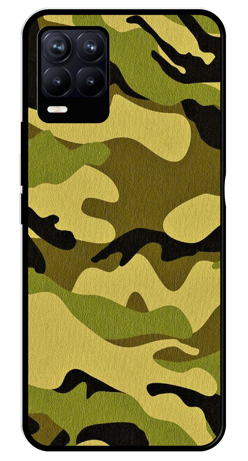 Army Pattern Metal Mobile Case for Realme 8 4G  (Design No -35)