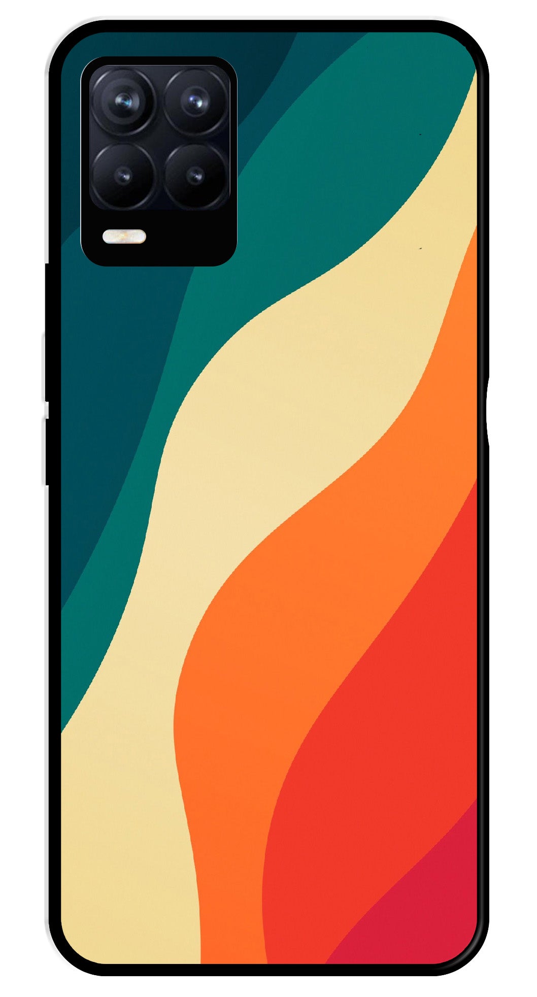 Muted Rainbow Metal Mobile Case for Realme 8 4G  (Design No -39)