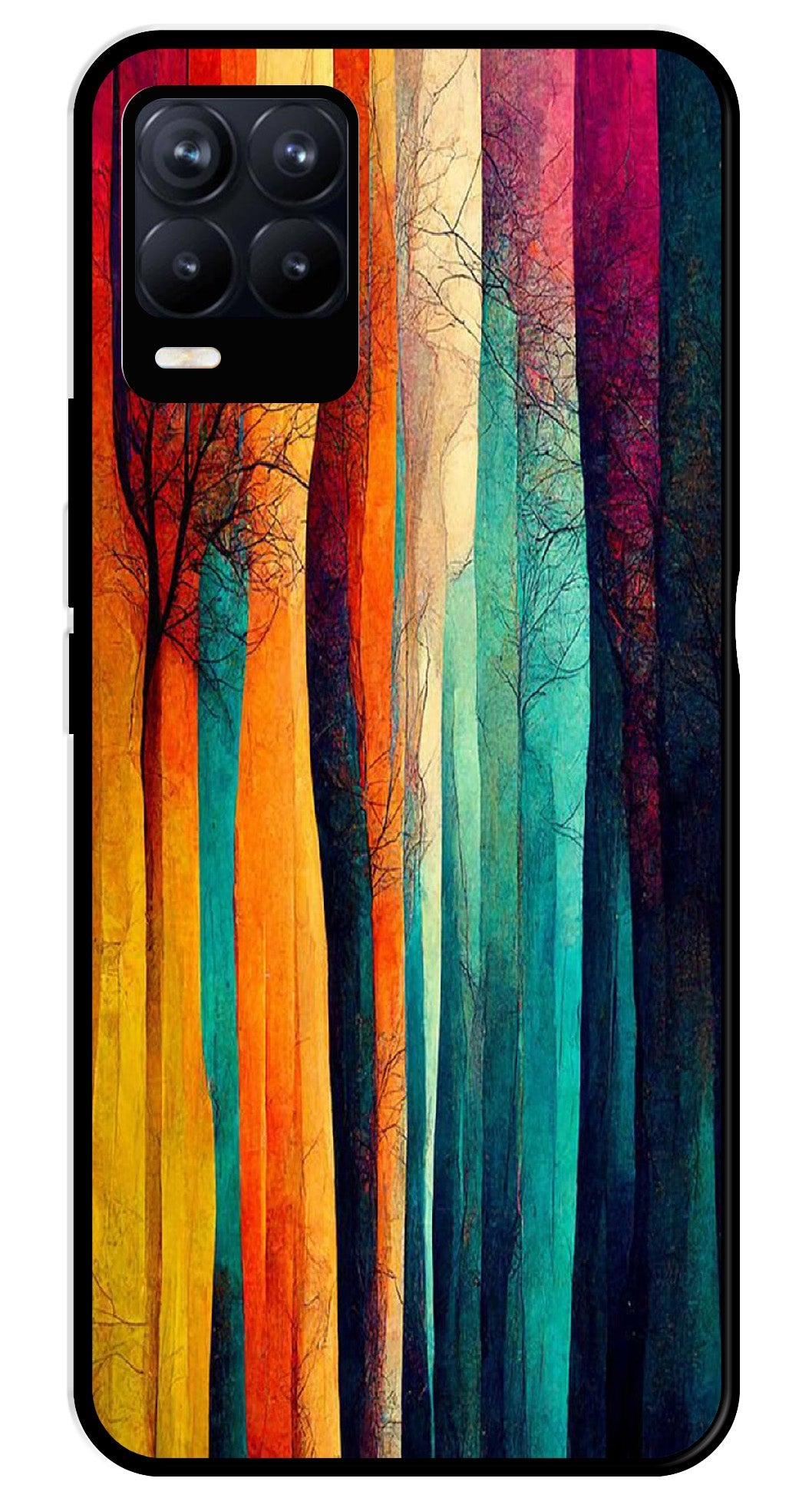 Modern Art Colorful Metal Mobile Case for Realme 8 4G  (Design No -47)