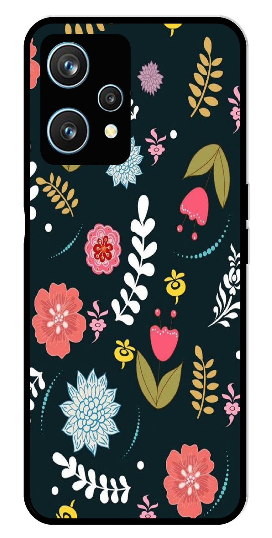 Floral Pattern2 Metal Mobile Case for Realme 9 Pro 5G  (Design No -12)