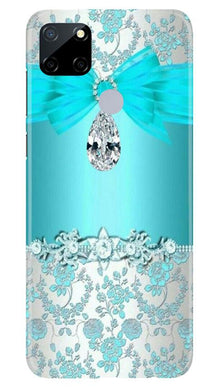 Shinny Blue Background Mobile Back Case for Realme Narzo 30a (Design - 32)