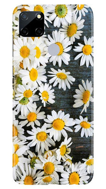 White flowers2 Mobile Back Case for Realme Narzo 30a (Design - 62)