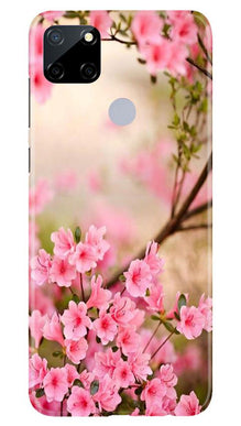 Pink flowers Mobile Back Case for Realme Narzo 30a (Design - 69)