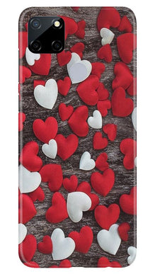 Red White Hearts Mobile Back Case for Realme Narzo 30a  (Design - 105)