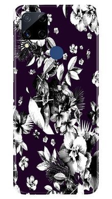 white flowers Mobile Back Case for Realme C15 (Design - 7)