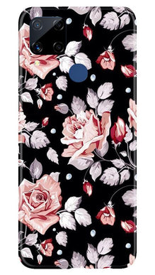 Pink rose Mobile Back Case for Realme C15 (Design - 12)