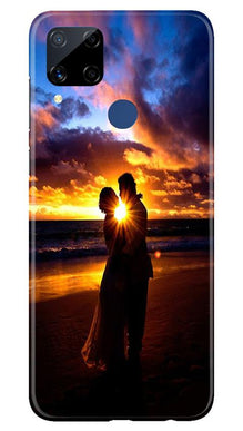 Couple Sea shore Mobile Back Case for Realme C15 (Design - 13)