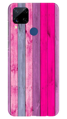 Wooden look Mobile Back Case for Realme C15 (Design - 24)