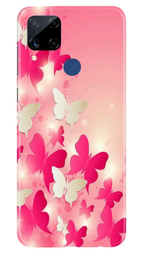 White Pick Butterflies Case for Realme C15