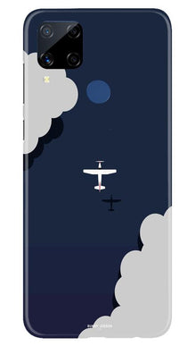 Clouds Plane Mobile Back Case for Realme C15 (Design - 196)